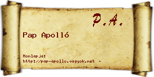 Pap Apolló névjegykártya